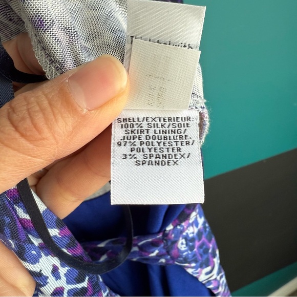 Diane Von Furstenberg Blue and Purple Long Sleeve Dress - Picture 10 of 15